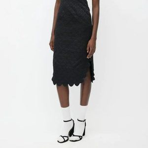 Simone Rocha brocade midi skirt with scalloped edge sz 4